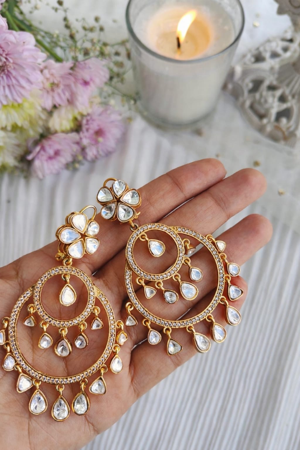 Sitara Polki Chaandbaali Earrings