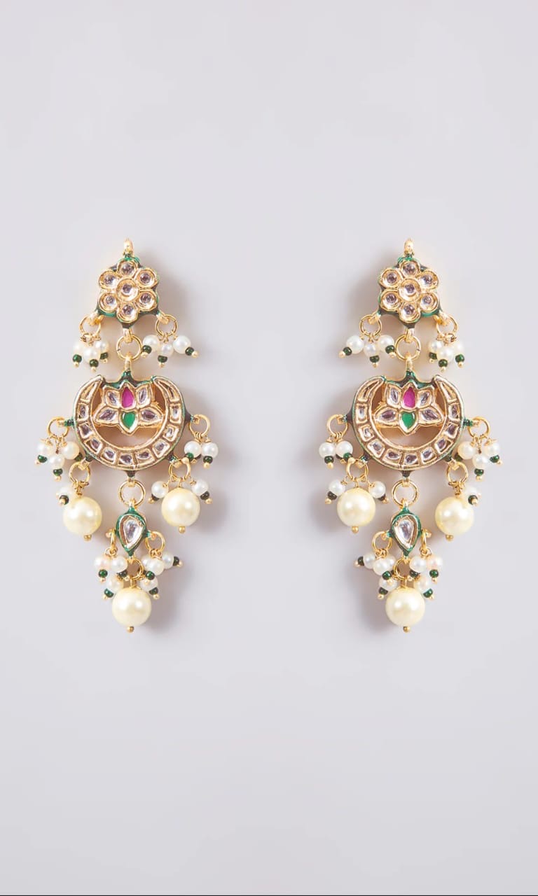 Bikaneri Ruby Kundan Chaand Choker Necklace set