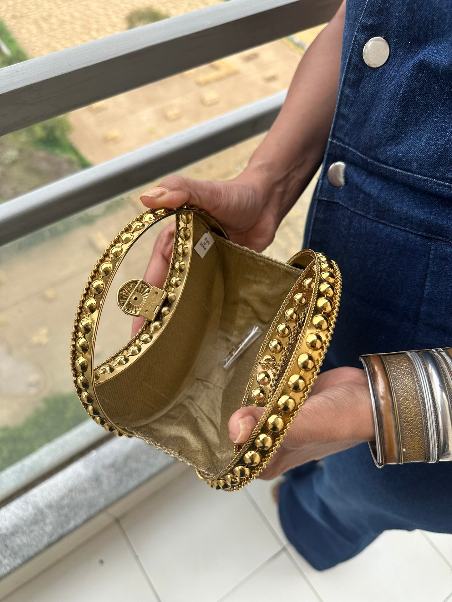 Artisan Gold Filigree Moon Clutch