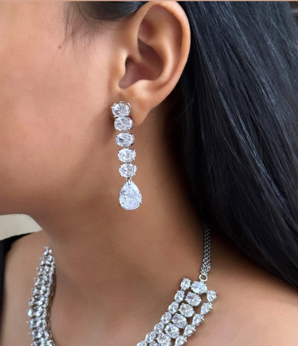 Mayra Zirconia American Diamond Necklace Set