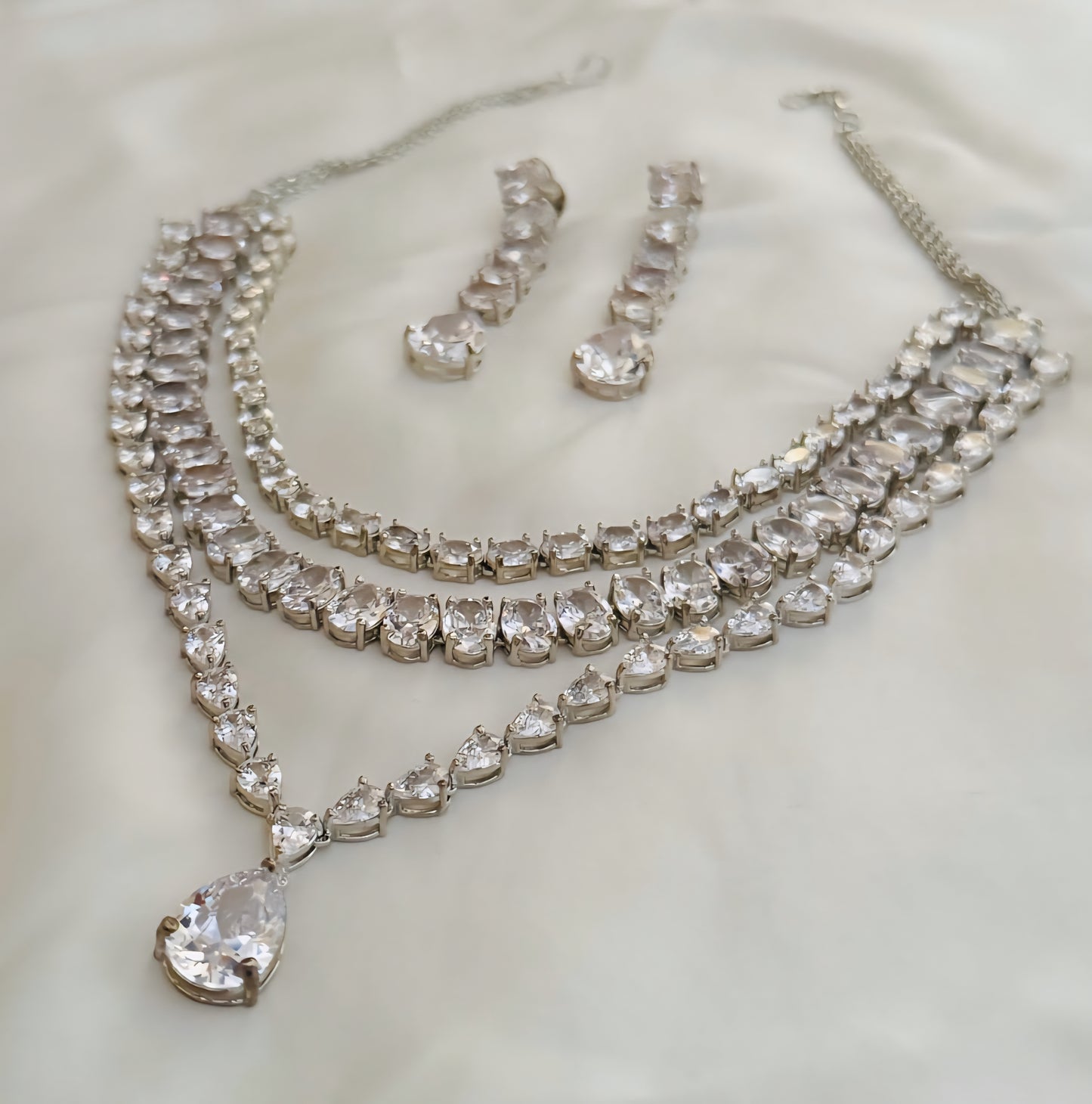 Mayra Zirconia American Diamond Necklace Set