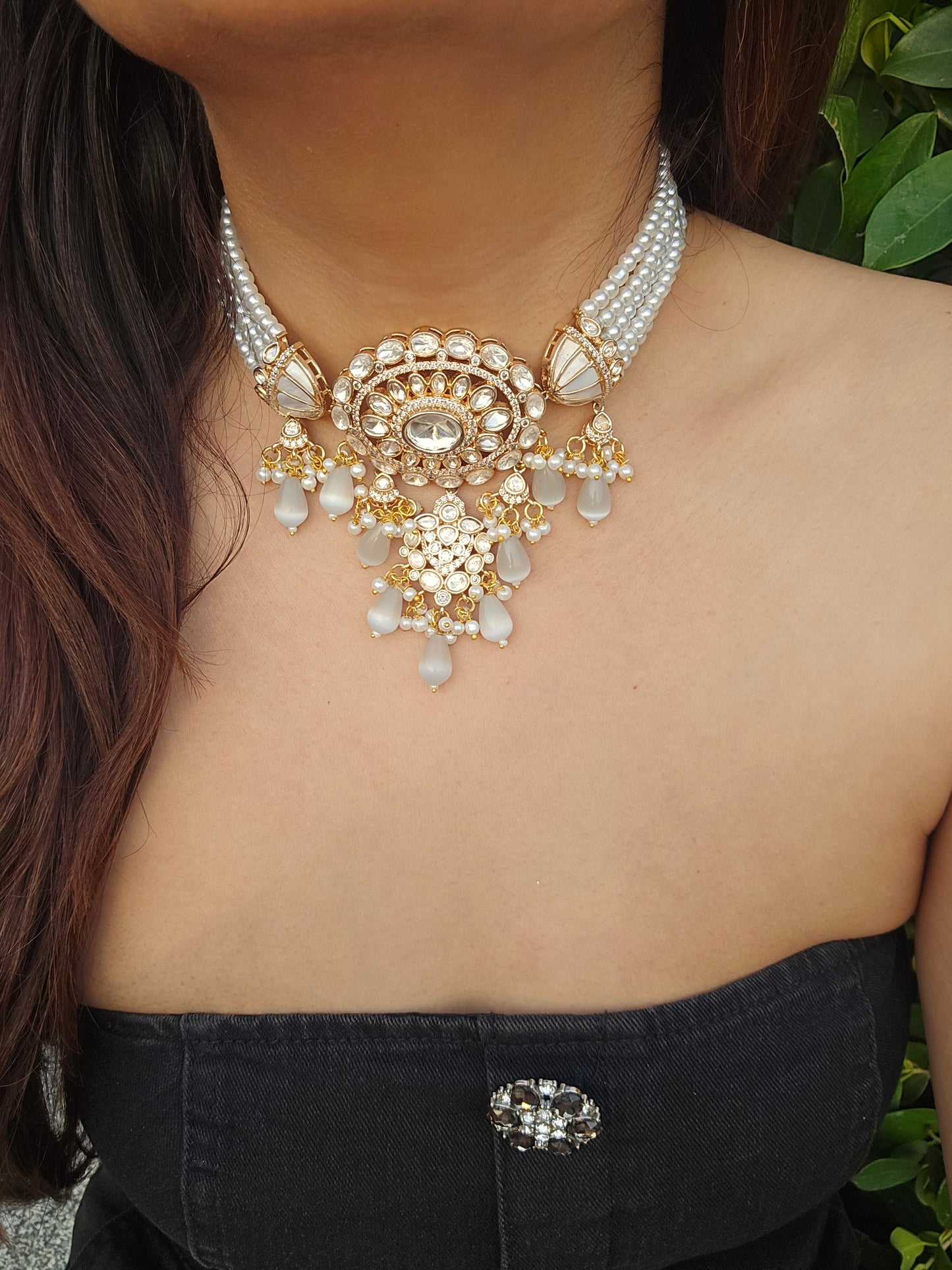 Sitara Mossanite Polki Choker Set