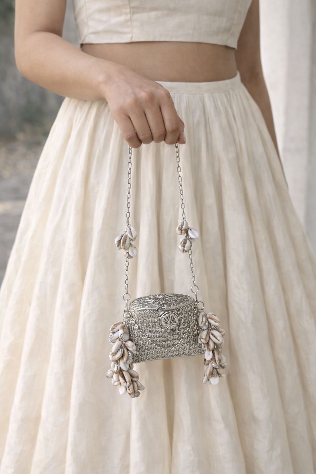 Ziva Cowrie (Shell) Viral Nano Clutch bag-Bridal Accessory