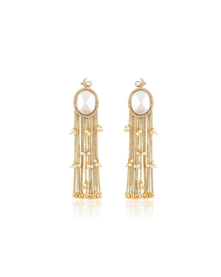 Noor Cascade Polki Moissanite Earrings