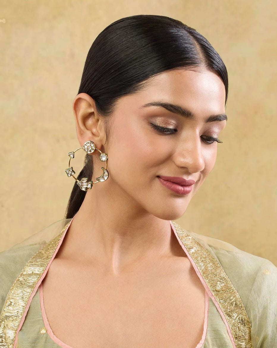 Chakravyuh kundan polki Earrings