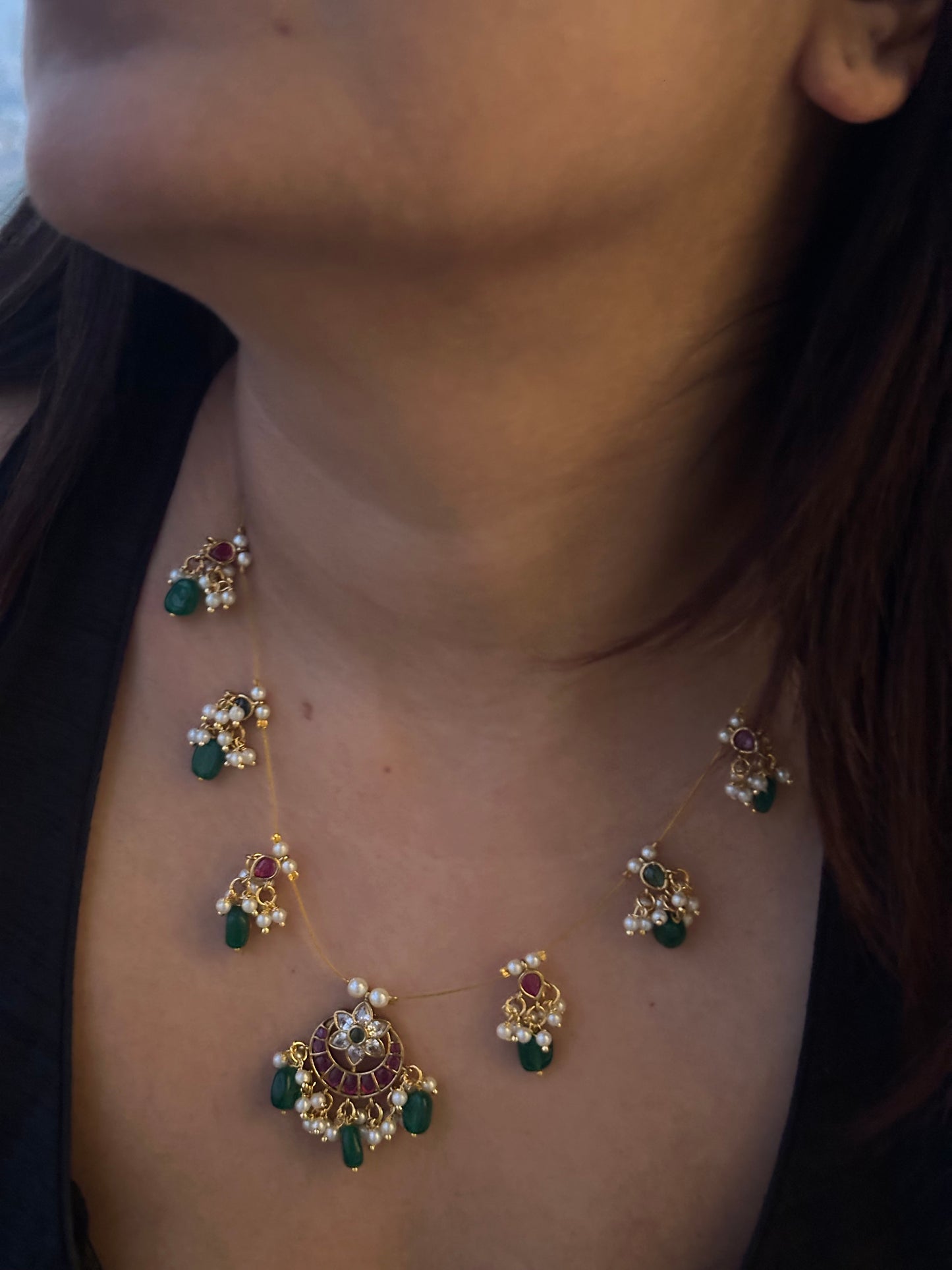 Invisible Chain Necklace Set - Madhubala