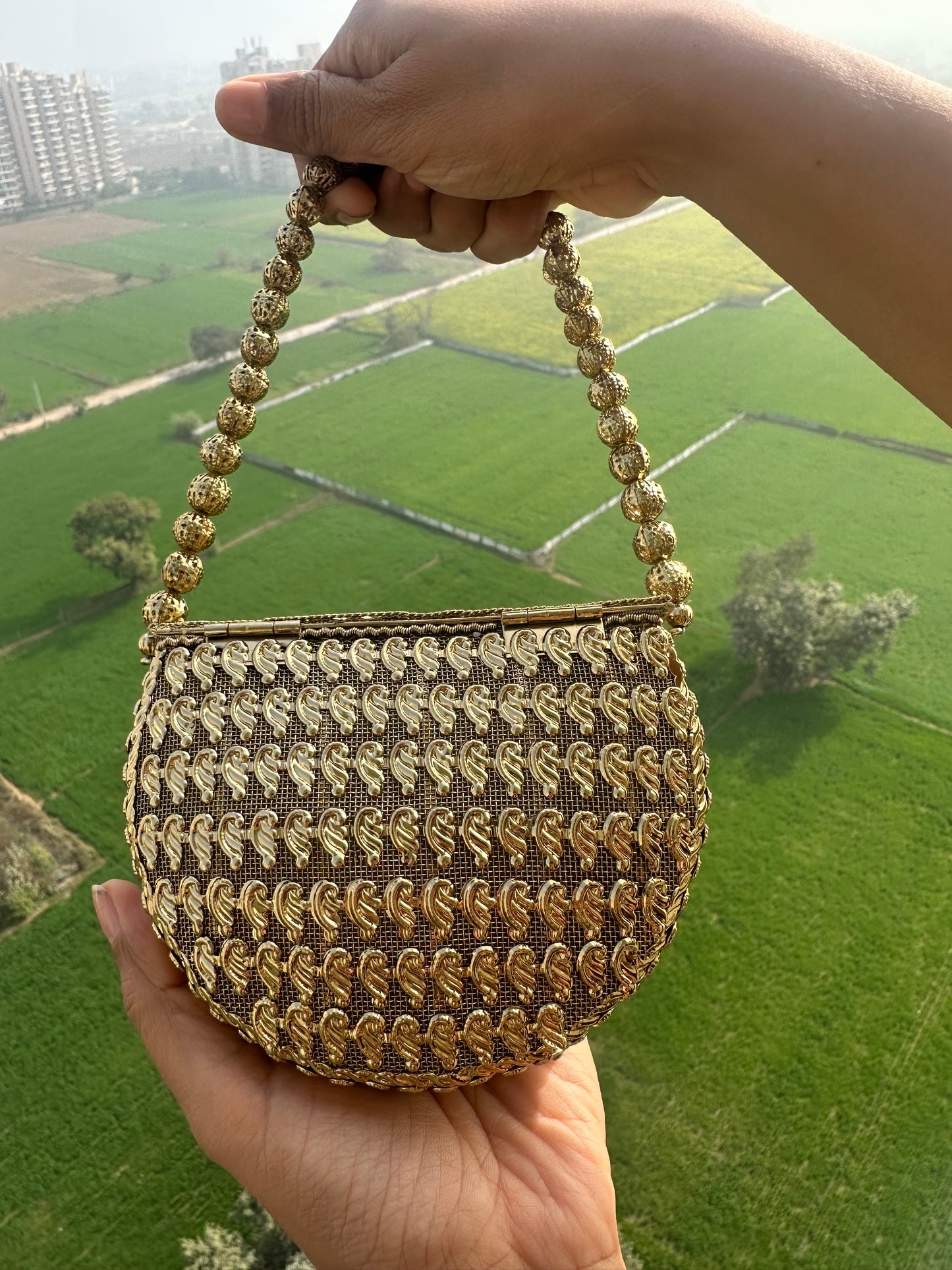 Riwaz Kundan Mini Clutch Bag