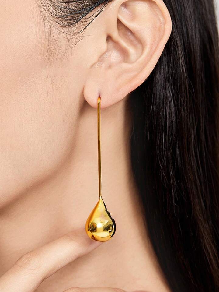 Long water drop earrings