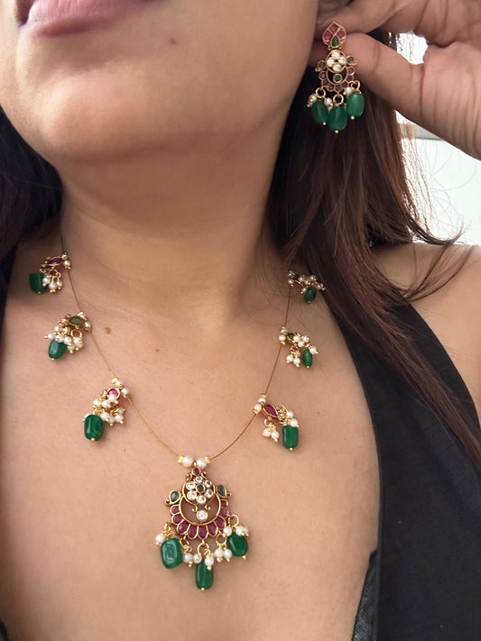 Invisible Chain Necklace Set-Vamika