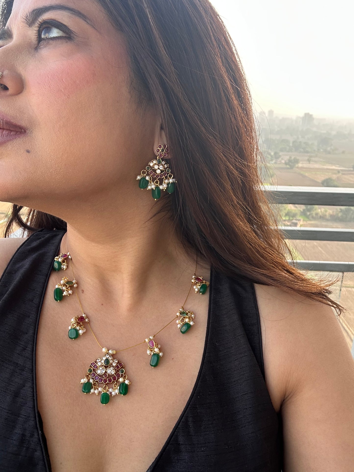 Invisible Chain Necklace Set-Mandakini