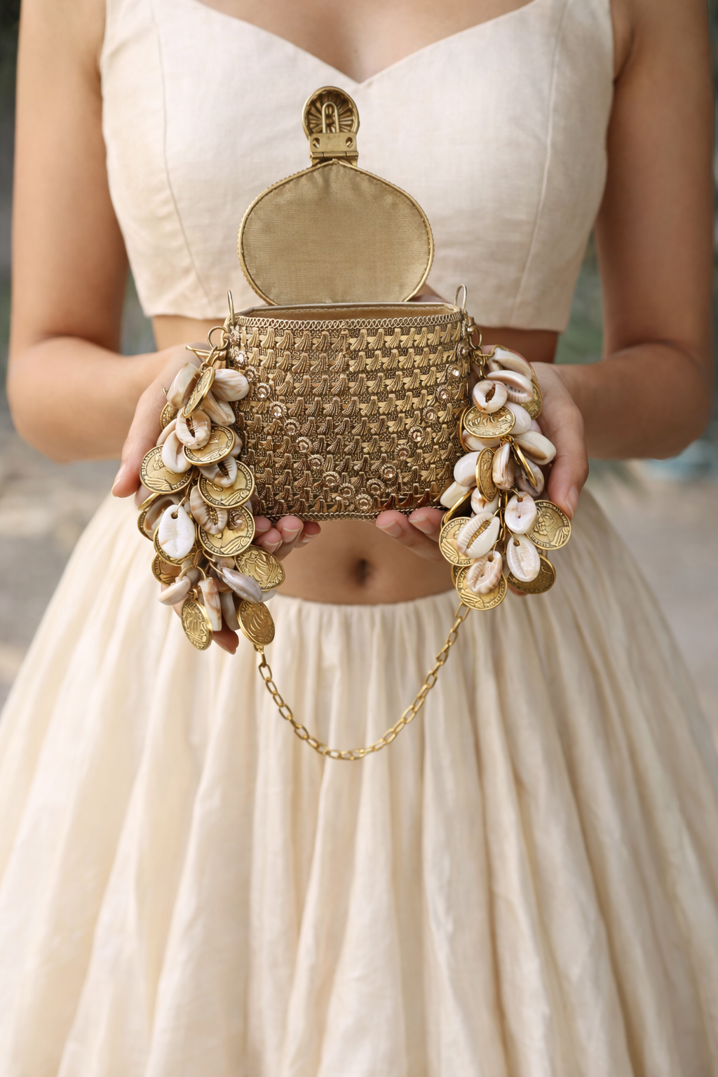 Ziva Cowrie (Shell) Viral Nano Clutch bag-Bridal Accessory