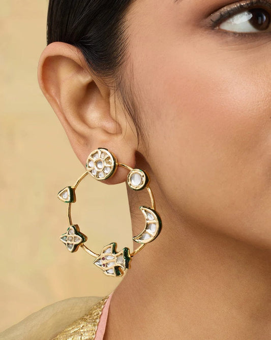 Chakravyuh kundan polki Earrings