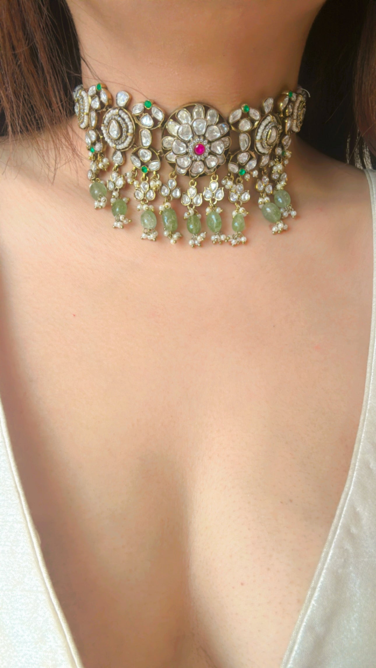 Victorian Kundan Polki Choker Set