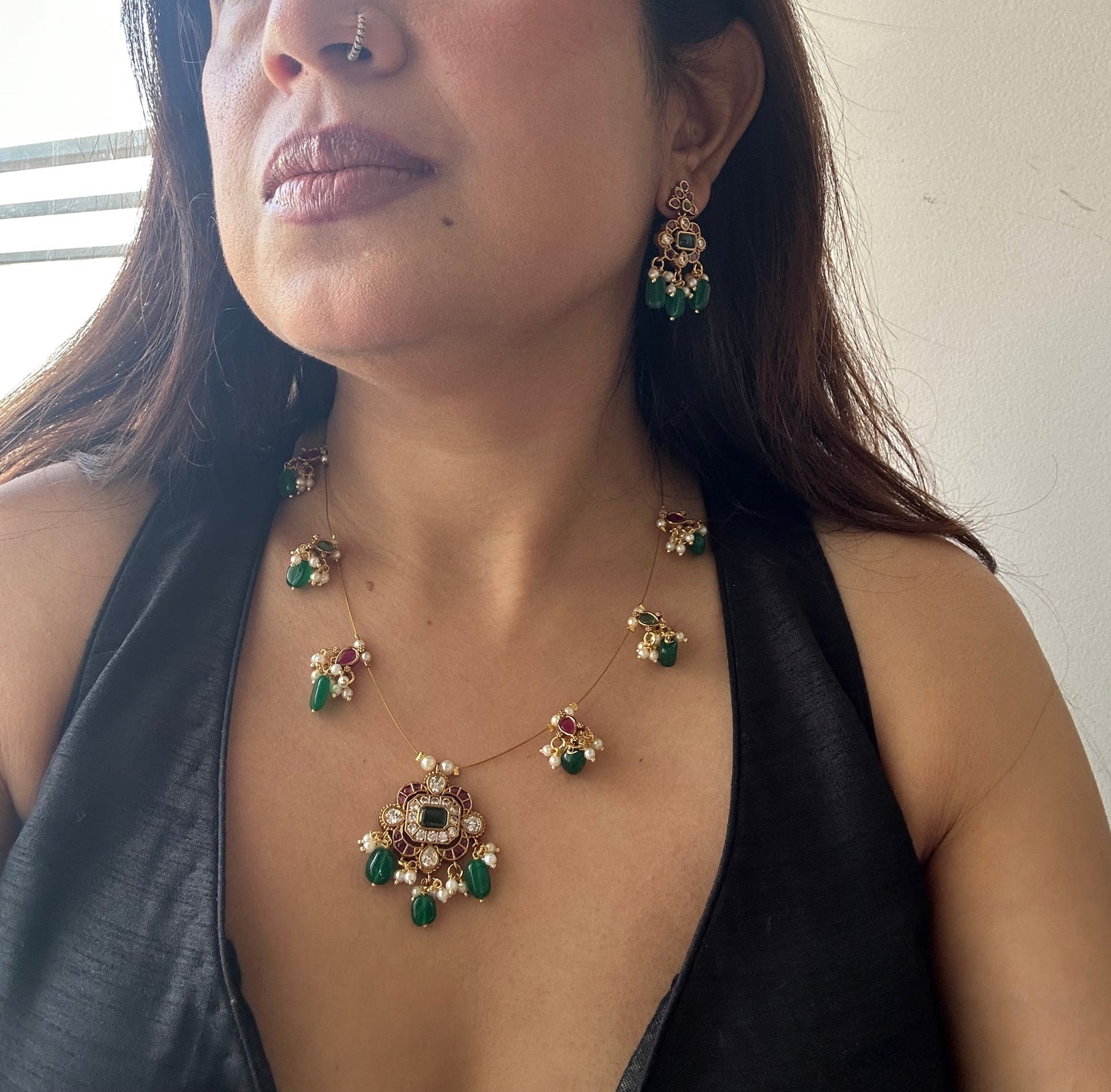 Invisible Chain Necklace Set-Niranjani