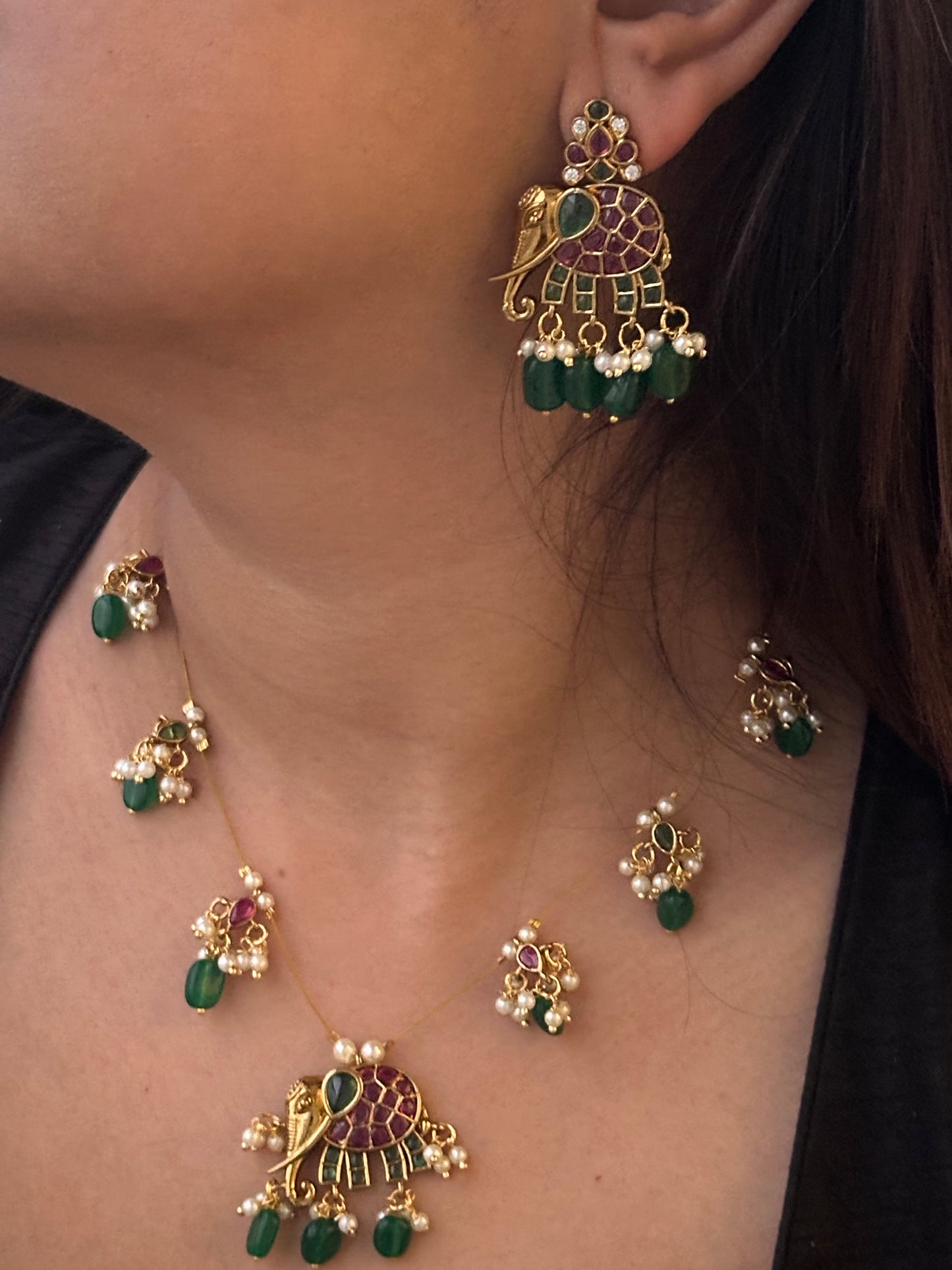 Invisible Chain Necklace Set-Gajanan