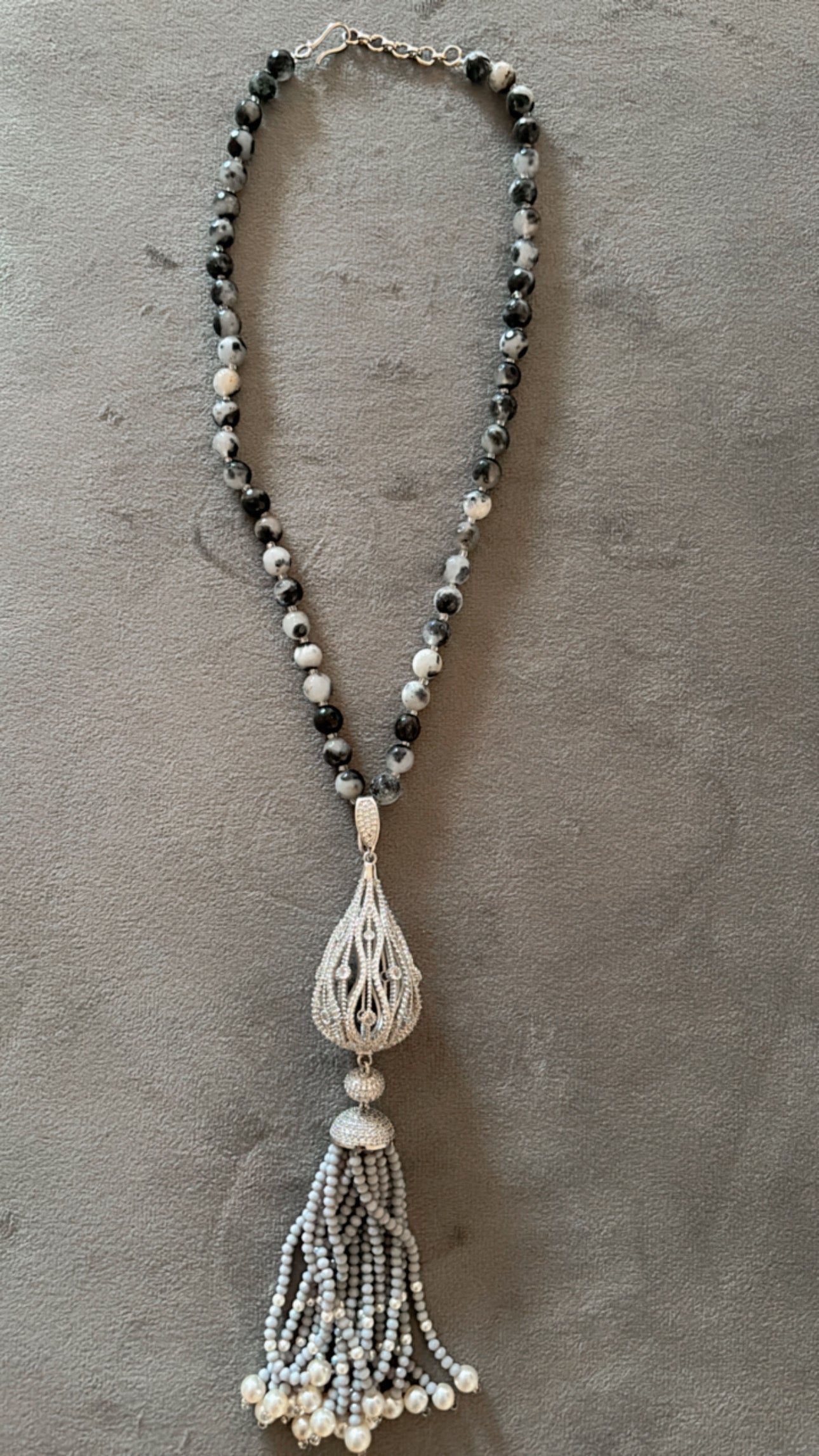 Mystic Grey Locket Mala