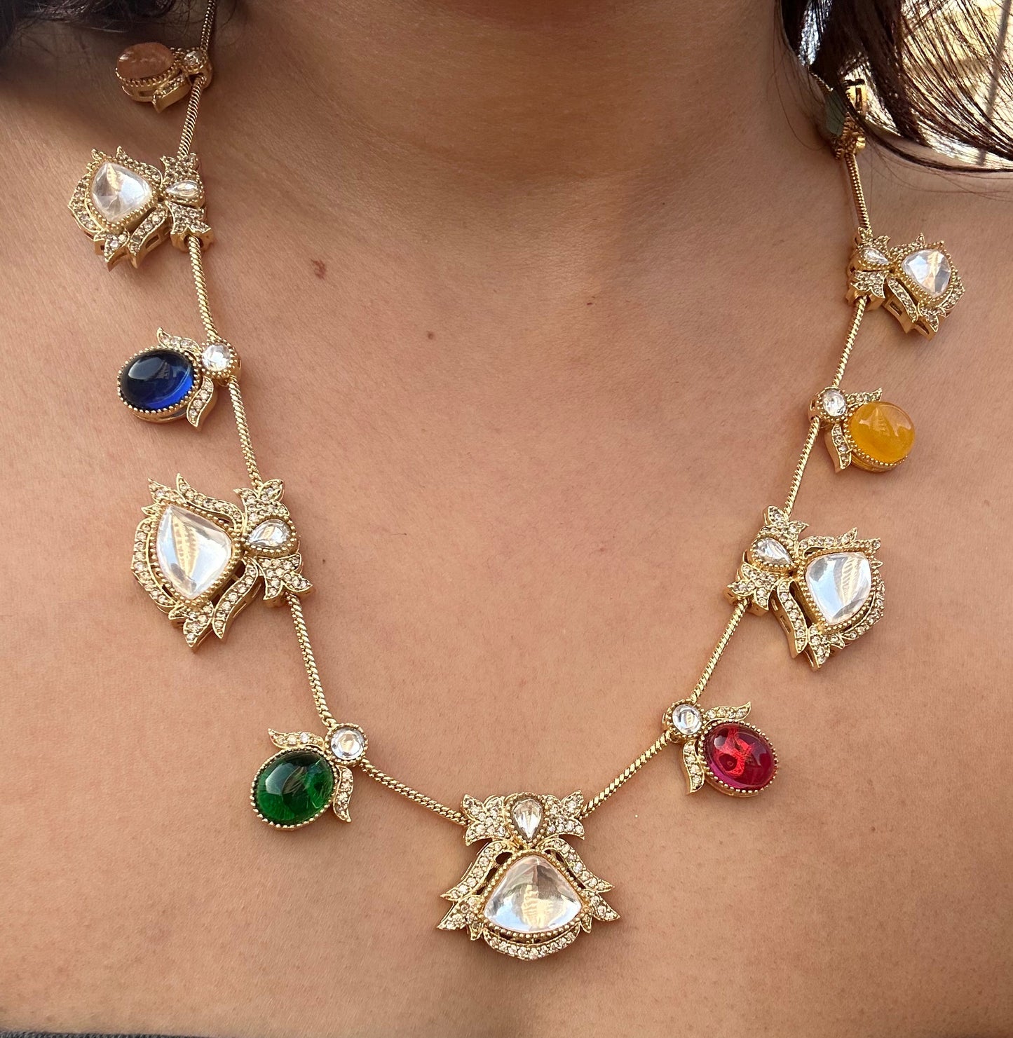 Navratna Necklace Set