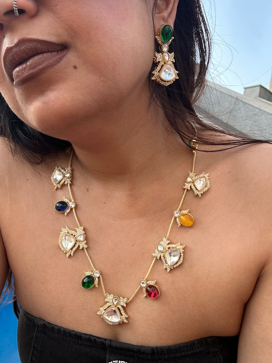Navratna Necklace Set