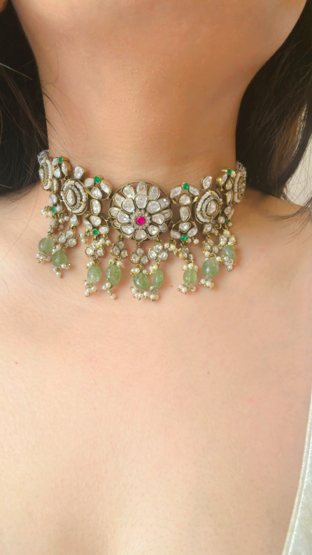 Victorian Kundan Polki Choker Set