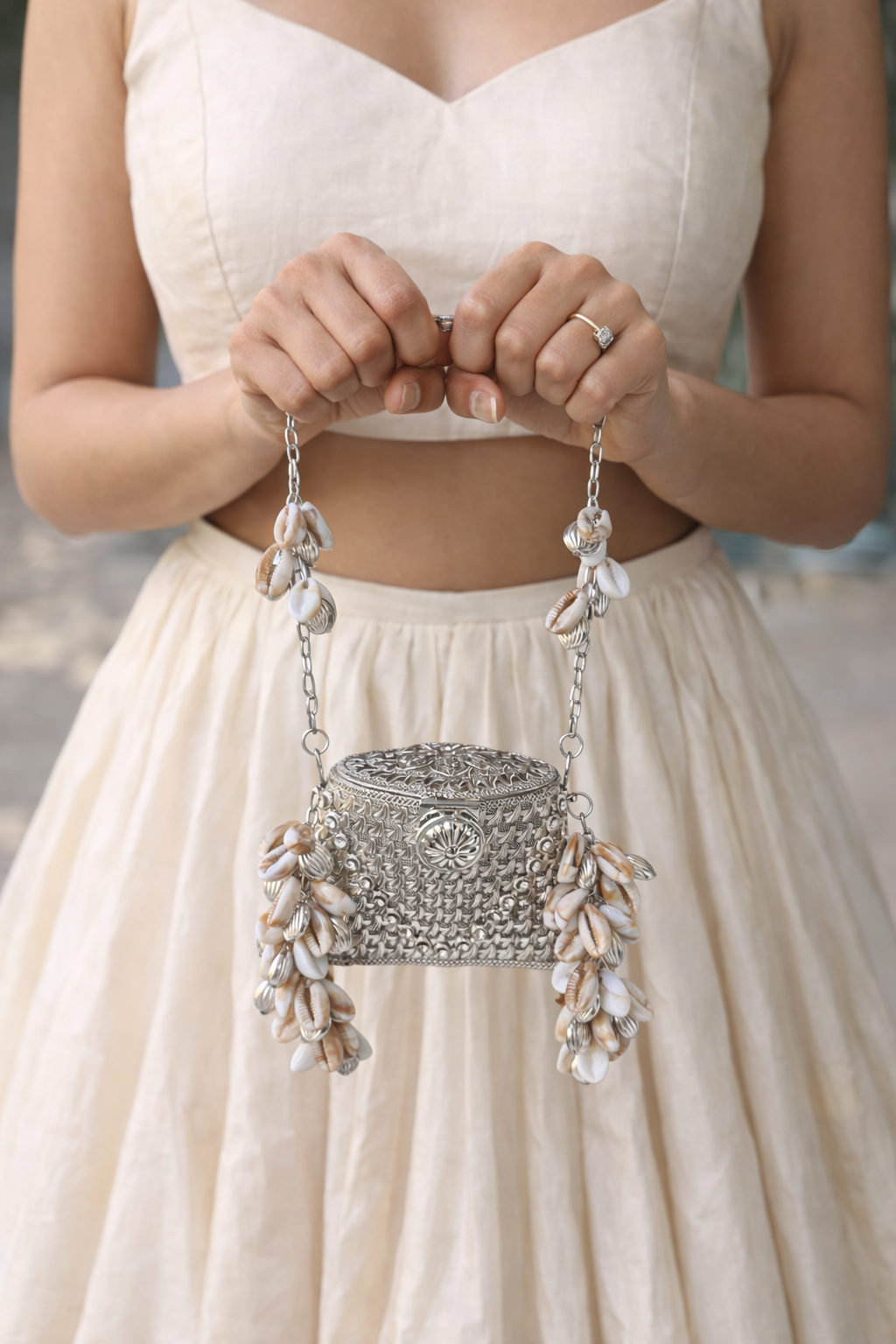 Ziva Cowrie (Shell) Viral Nano Clutch bag-Bridal Accessory