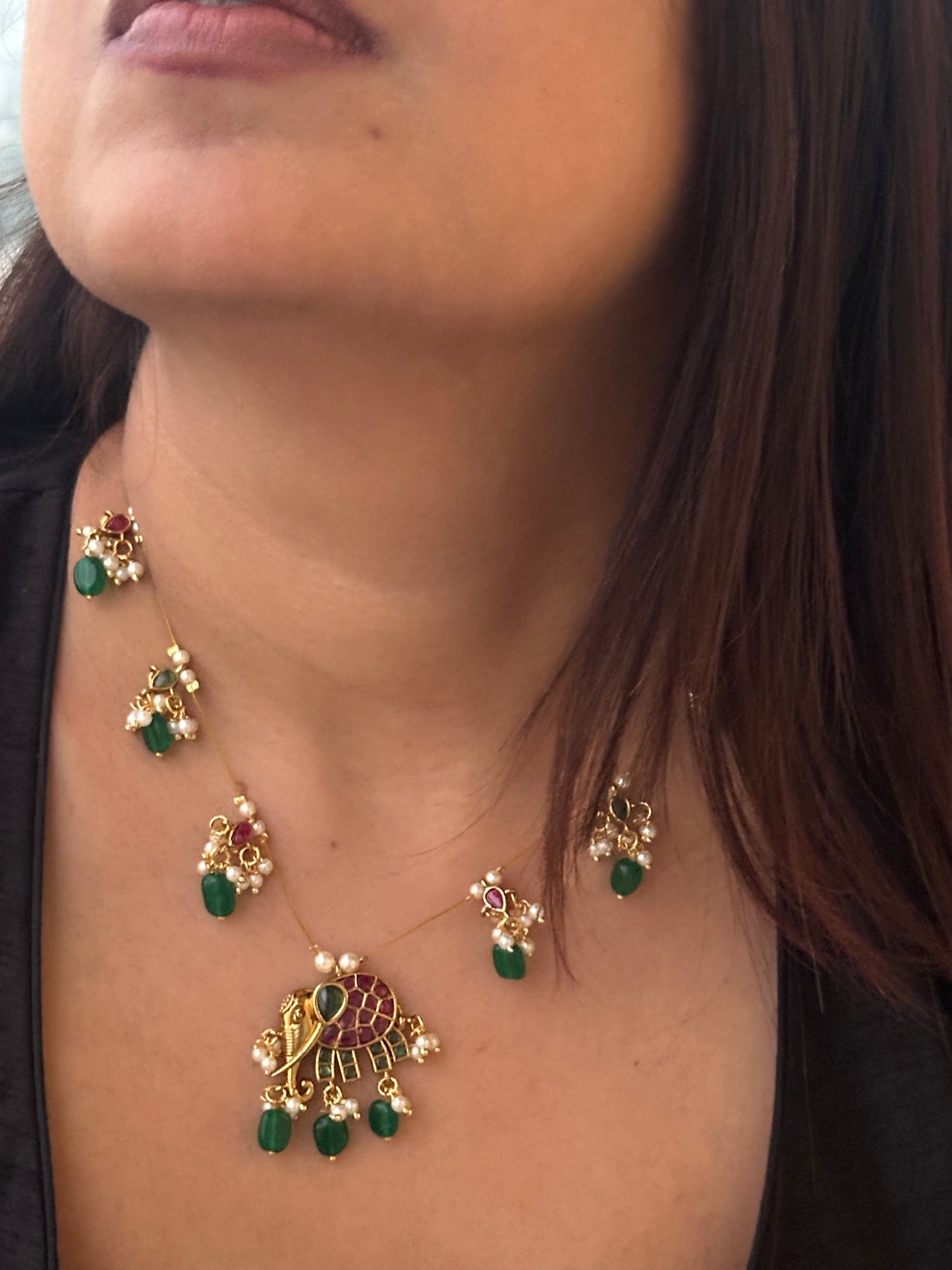 Invisible Chain Necklace Set-Gajanan