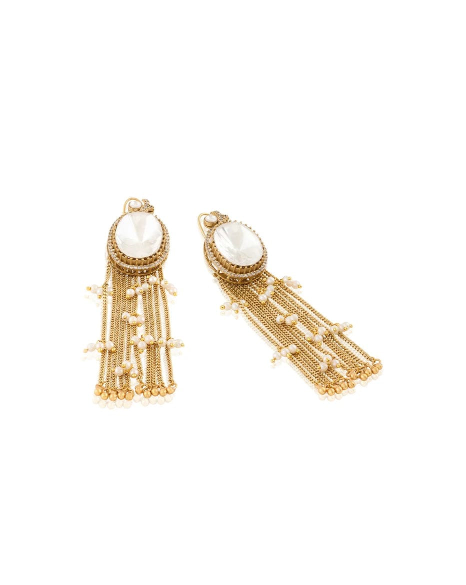 Noor Cascade Polki Moissanite Earrings