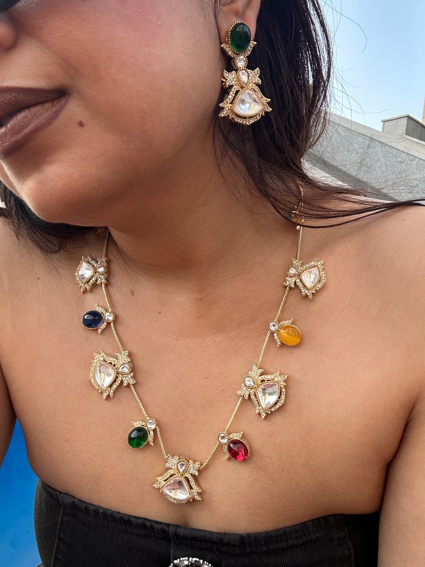 Navratna Necklace Set