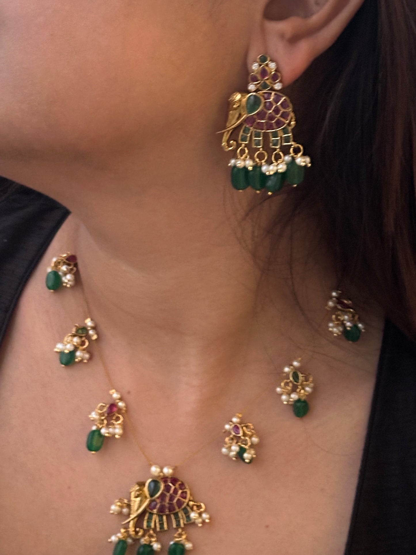 Invisible Chain Necklace Set-Gajanan