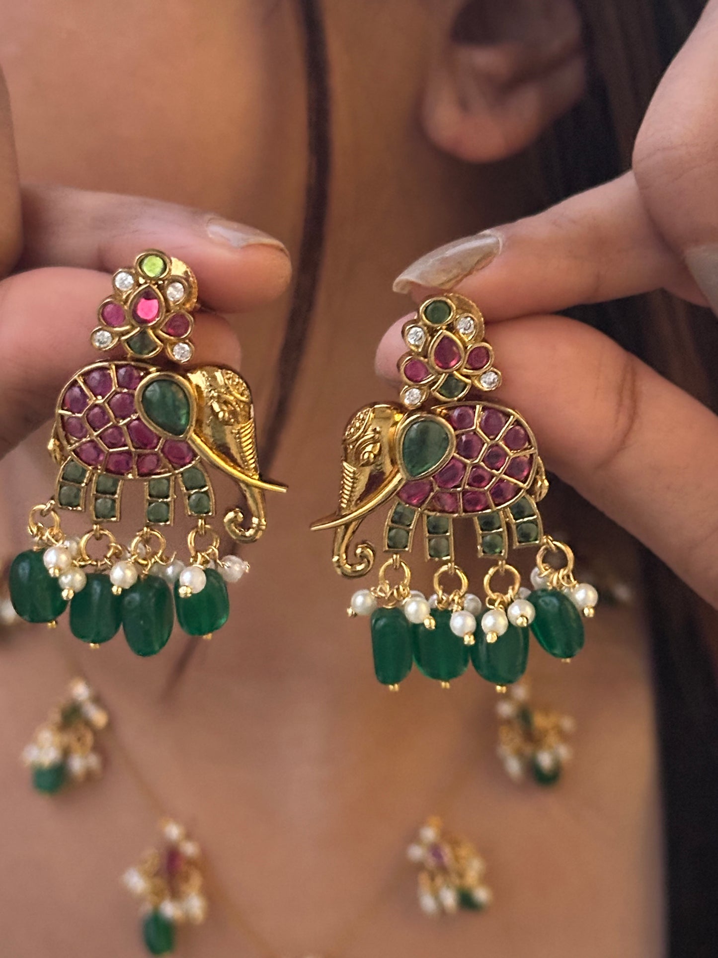 Invisible Chain Necklace Set-Gajanan