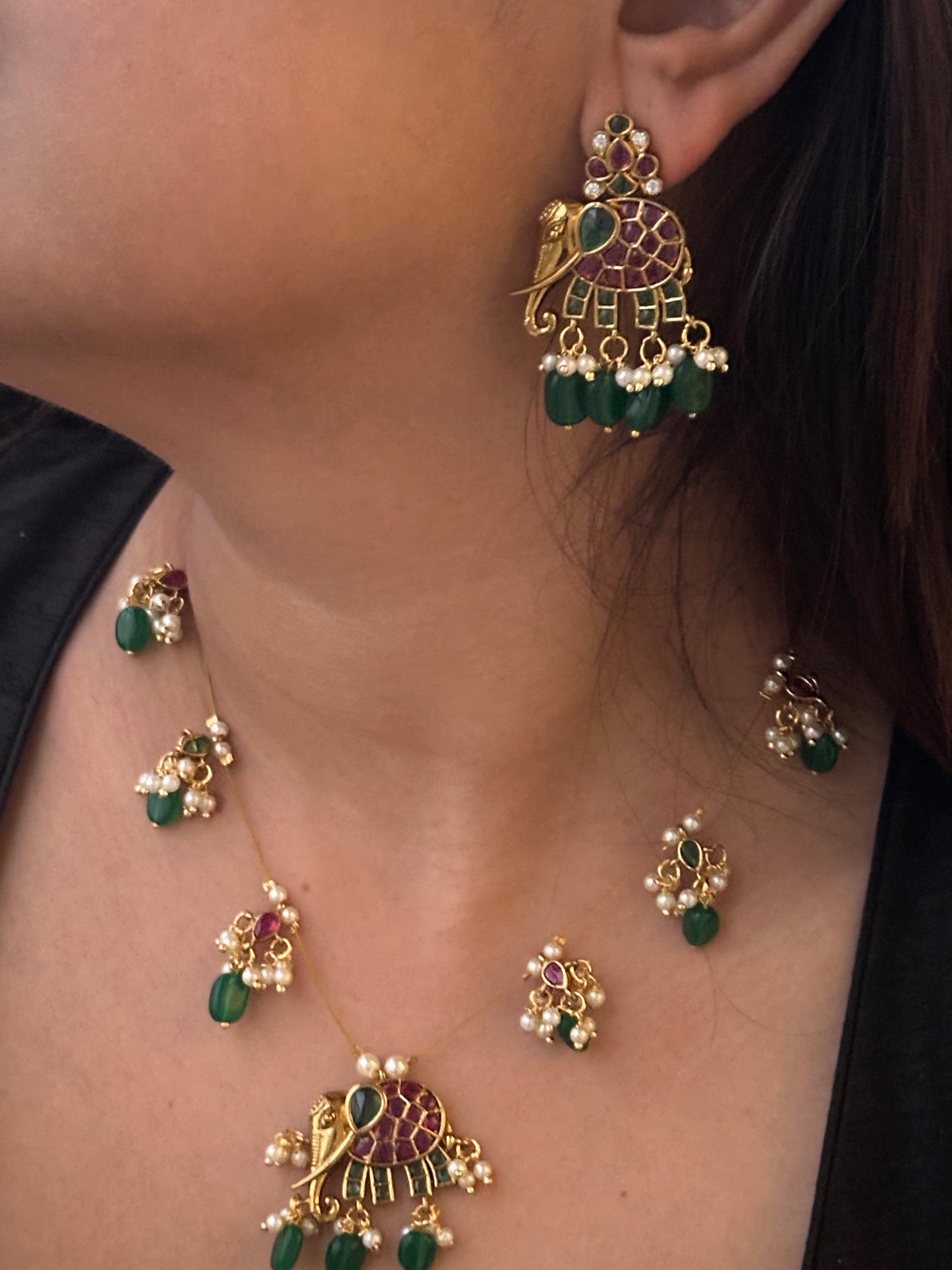 Invisible Chain Necklace Set-Gajanan