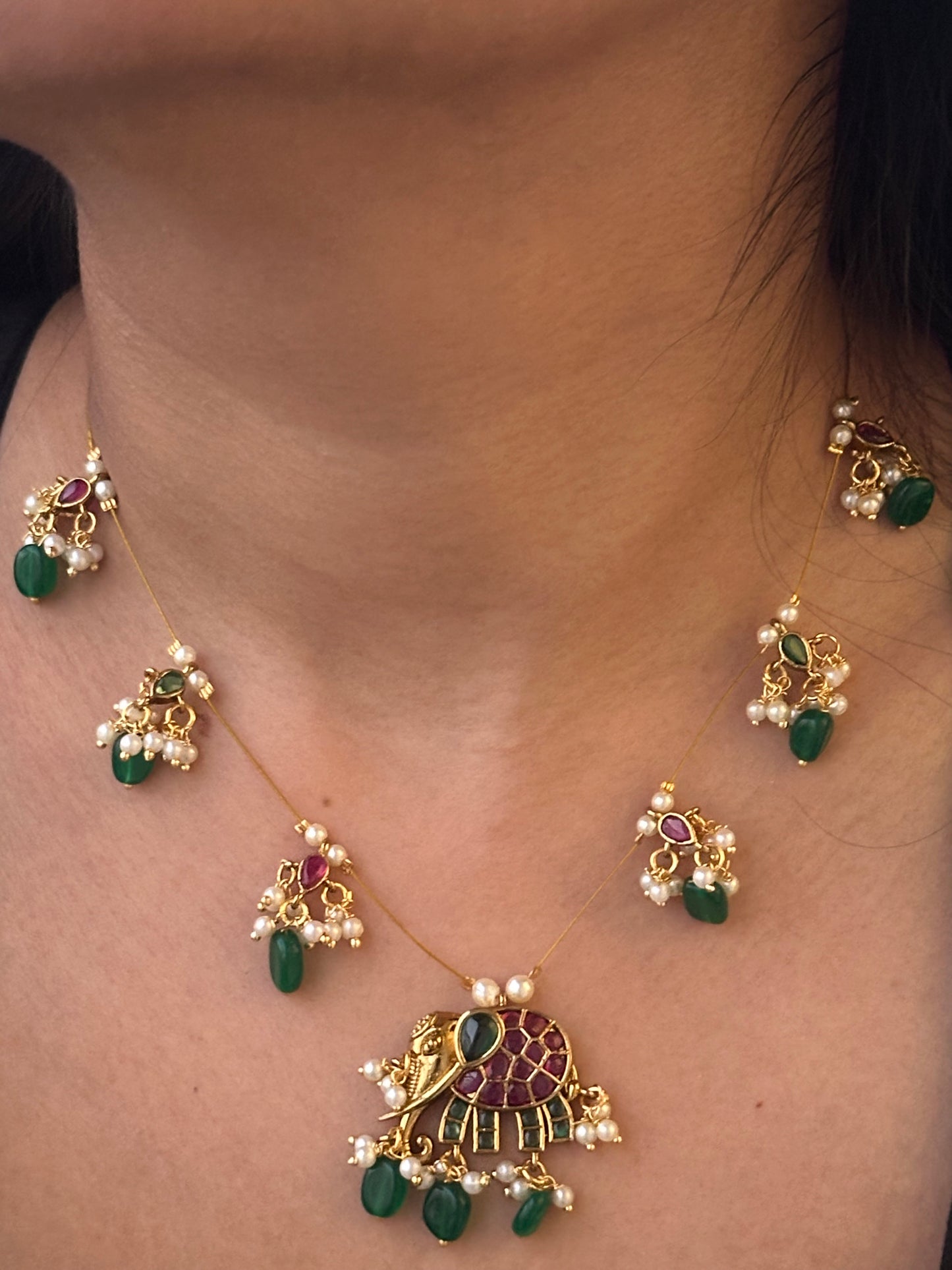 Invisible Chain Necklace Set-Gajanan