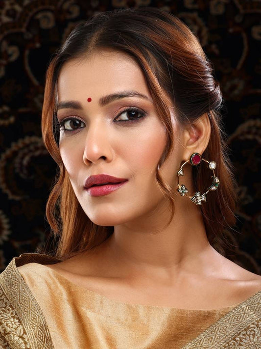 Chakravyuh Kundan Polki Earrings