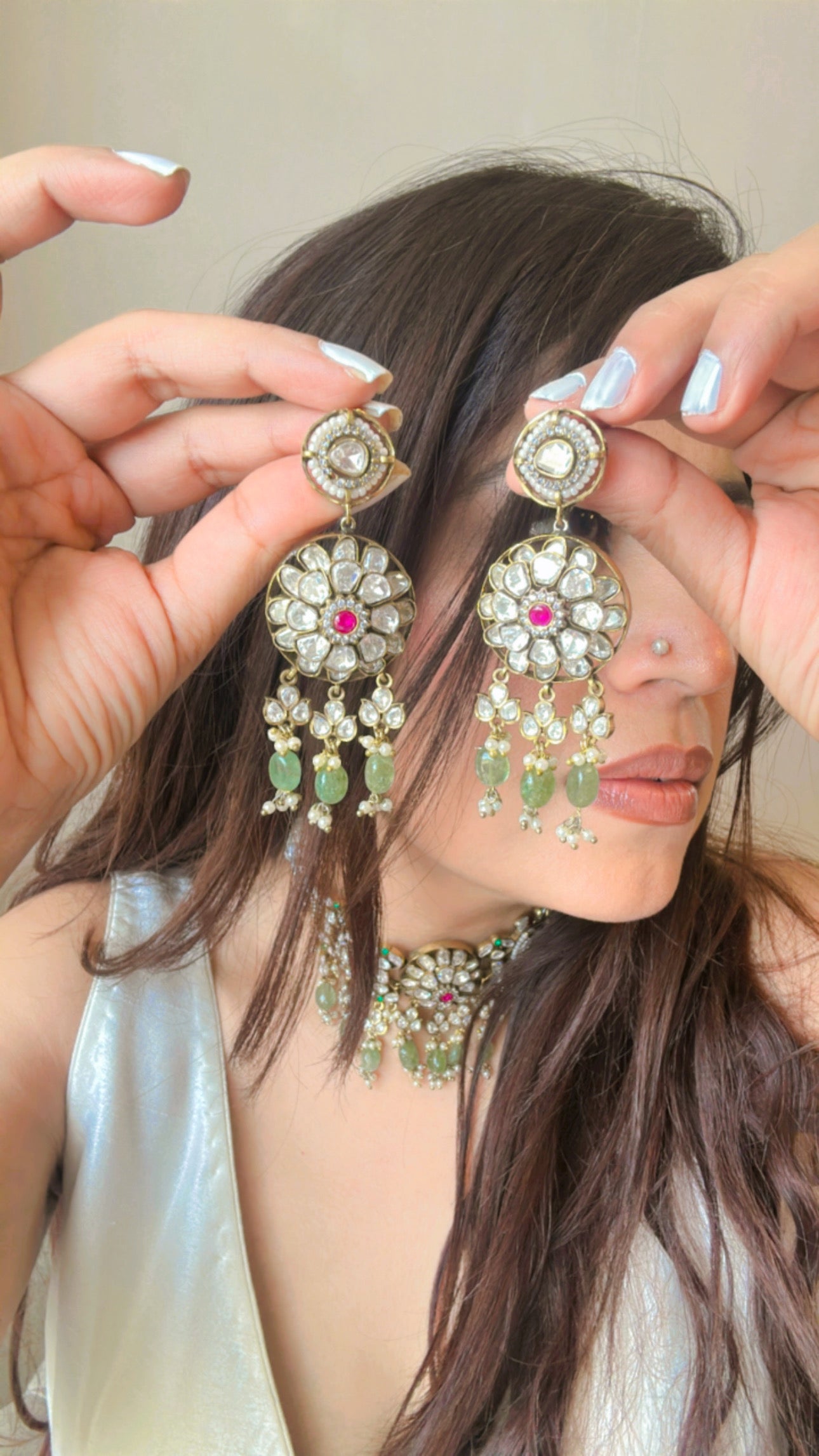 Victorian Kundan Polki Choker Set