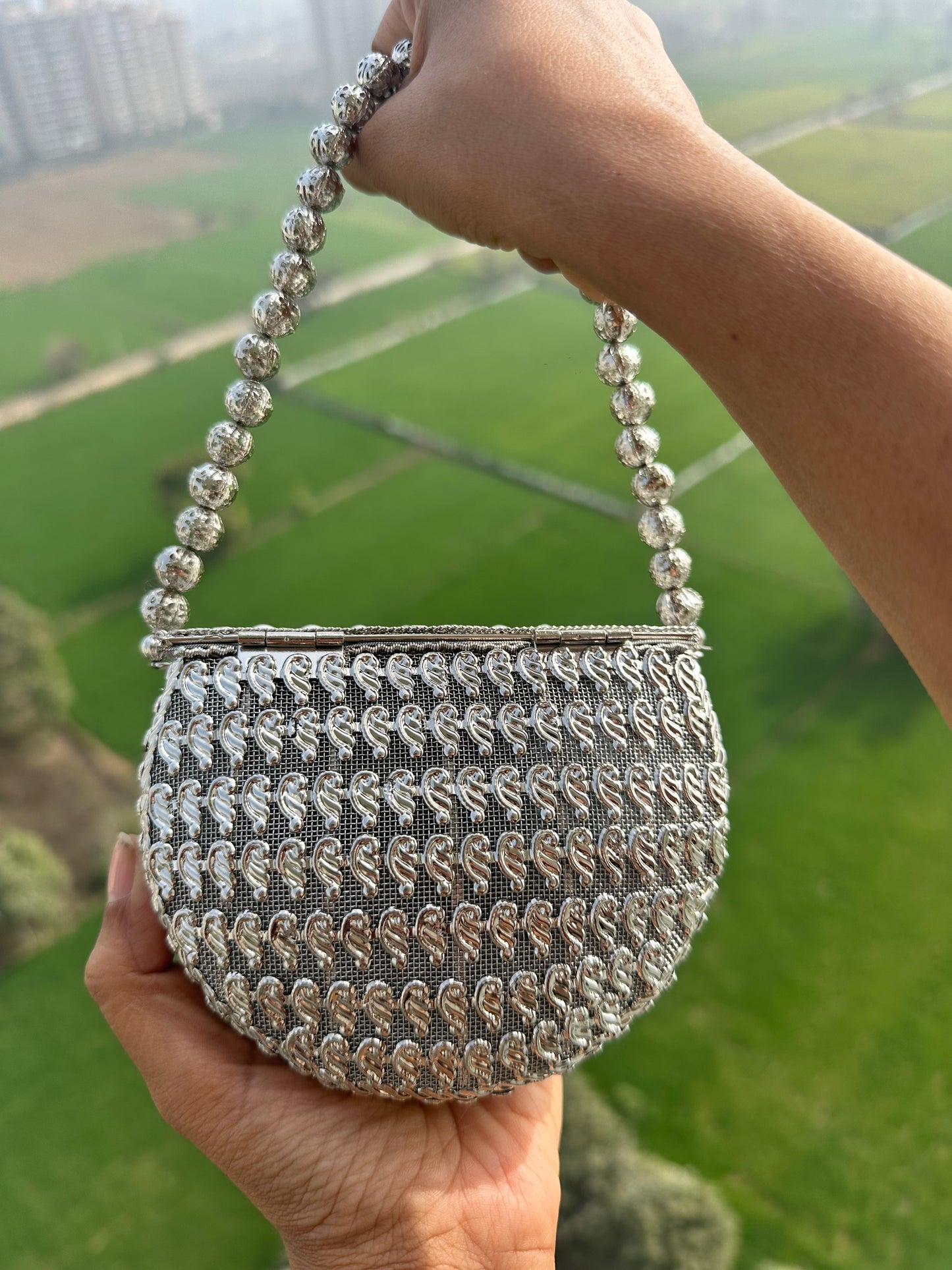 Riwaz Kundan Mini Clutch Bag