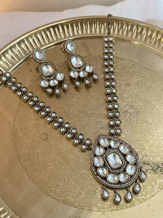 Adrija Kundan Polki Pendant Set