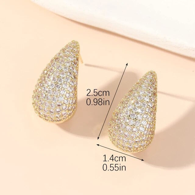 Studded Tear Drop Earrings