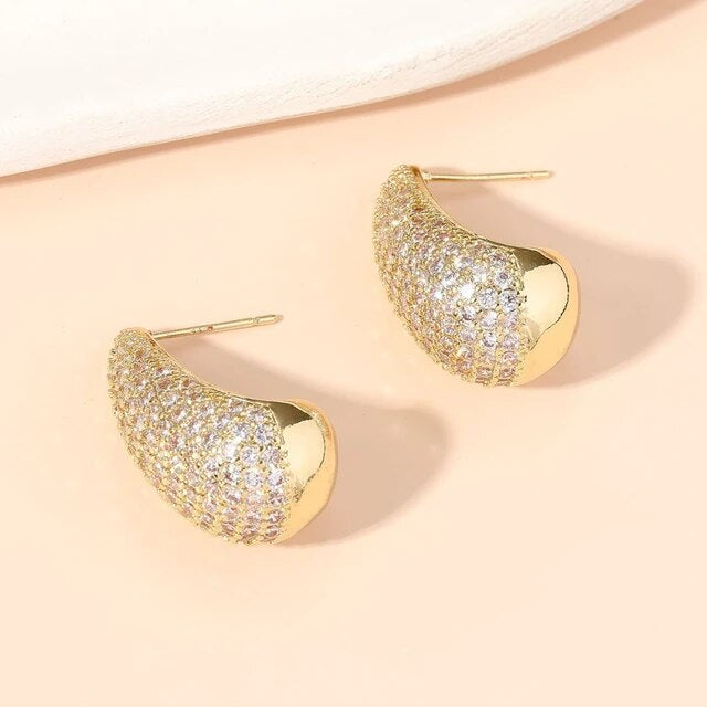 Studded Tear Drop Earrings