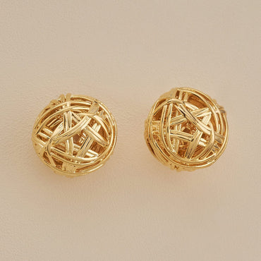 Golden Yarn Earrings