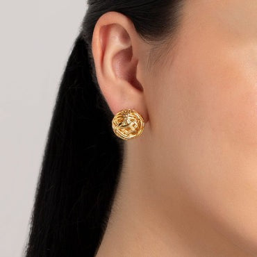 Golden Yarn Earrings