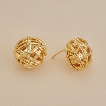 Golden Yarn Earrings