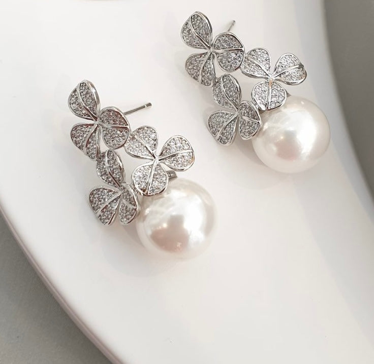 Floral Diamond Blossom Earrings