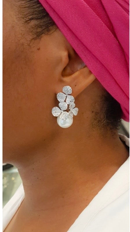 Floral Diamond Blossom Earrings