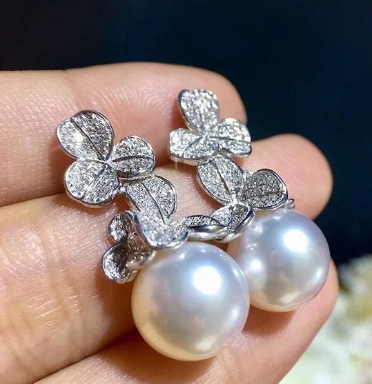 Floral Diamond Blossom Earrings