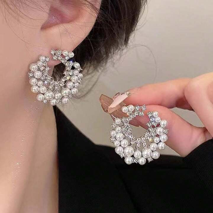 Crescent Pearl Earrings