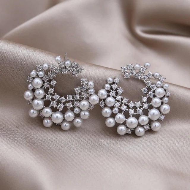 Crescent Pearl Earrings