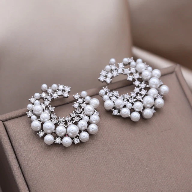 Crescent Pearl Earrings