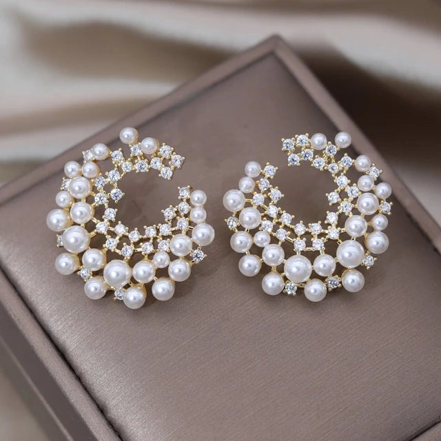 Crescent Pearl Earrings