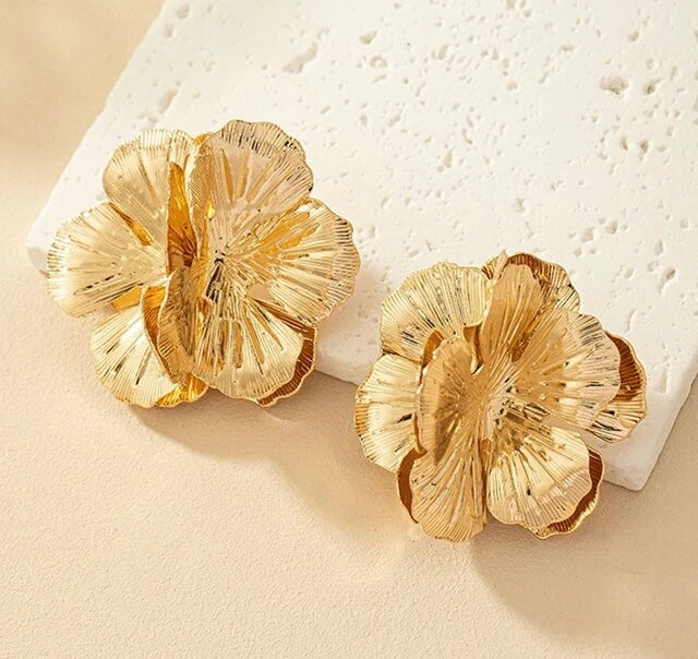 Bold Floral Foil Earrings