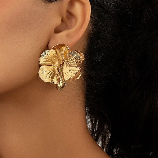 Bold Floral Foil Earrings