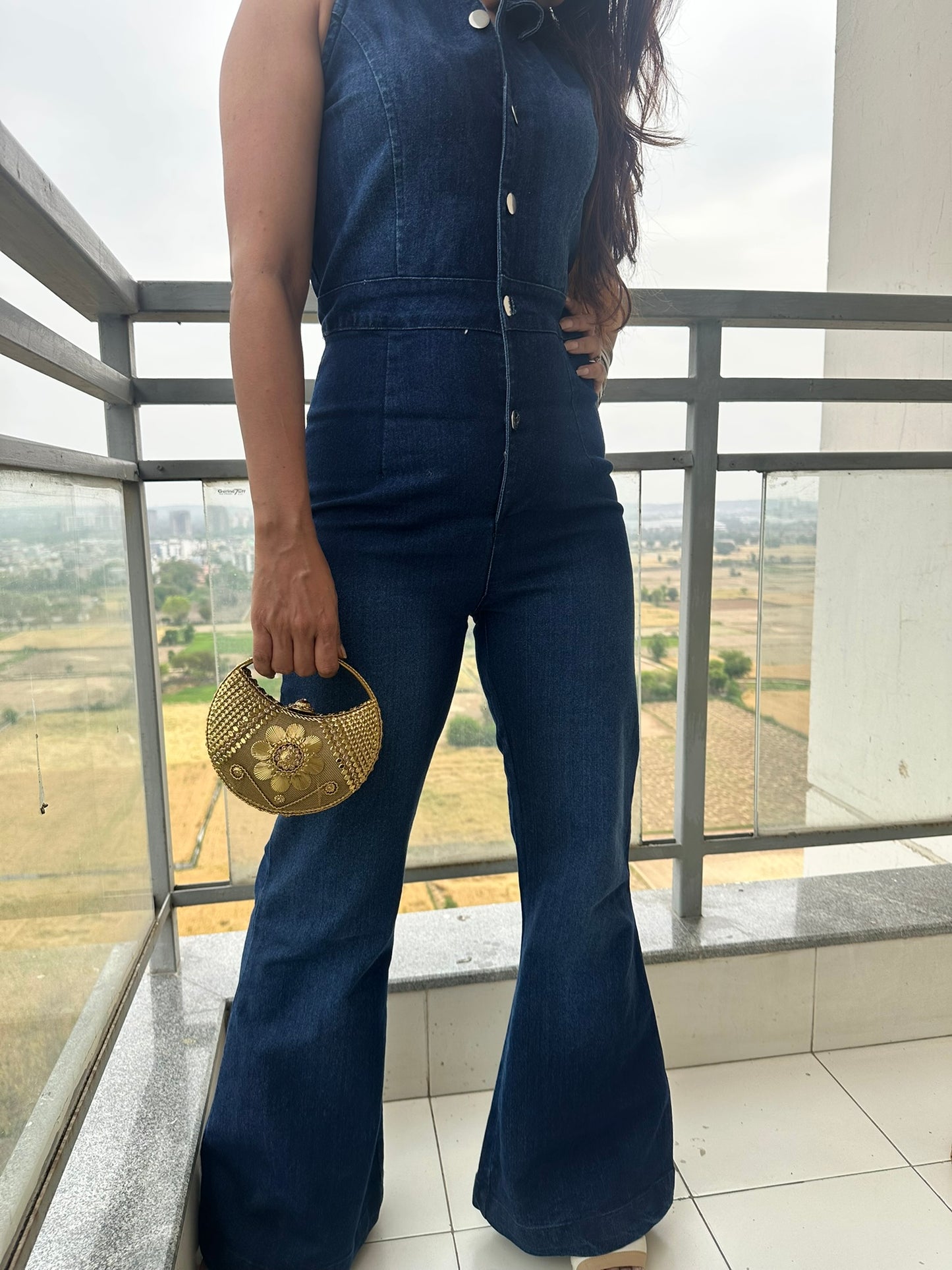 Artisan Gold Filigree Moon Clutch
